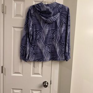 Tommy Bahama Island Zone Blue Palm Print Hooded Jacket